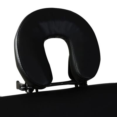 vidaXL Crni sklopivi stol za masažu s 2 zone i aluminijskim okvirom