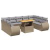 vidaXL 10-dijelni set vrtnih sofa s jastucima bež od poliratana