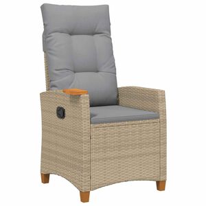 vidaXL Fotelja za ležanje s pločom za čaj 62 x 64 x 112 cm poliratan