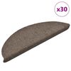 vidaXL Prostirke za stepenice, samoljepljive, 30 kom, 56x17x3 cm, bež, poluokrugle