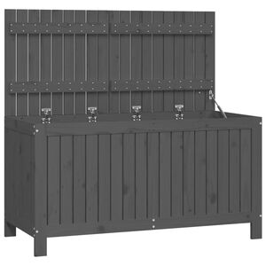 vidaXL Vrtna kutija za pohranu siva 121x55x64 cm od masivne borovine