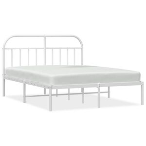 vidaXL Metalni okvir za krevet s uzglavljem bijeli 150x200 cm