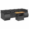 vidaXL 8-dijelni set vrtnih sofa od poliratana s jastucima crni