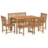 vidaXL Vrtni blagovaonski set od 7 dijelova 140 x 80 cm masivno tikovino drvo