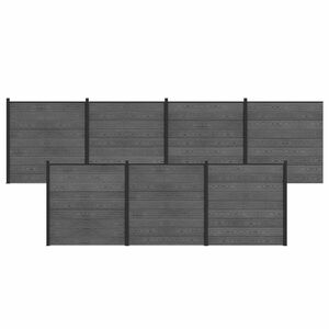vidaXL Set ograde 7 kom. 1218 x 186 cm WPC i aluminij Siva