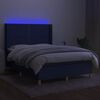 vidaXL Krevet box spring s madracem LED plavi 140x200 cm od tkanine