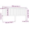 vidaXL Uzglavlje za krevet sivo 206 x 6 x 101 cm od masivne borovine