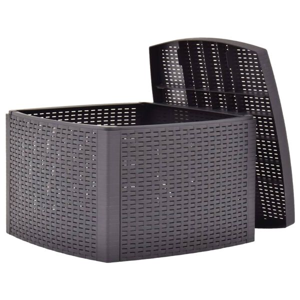 vidaXL Bočni stol boja kave 54 x 54 x 36,5 cm plastični