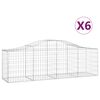 vidaXL Lučne gabionske ko&scaron;are 6 kom 200x50x60/80 cm pocinčano željezo