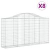 vidaXL Lučne gabionske ko&scaron;are 8 kom 200x30x100/120cm pocinčano željezo