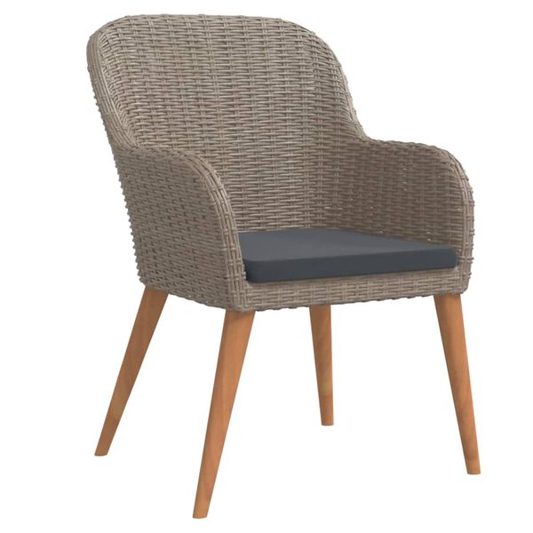 vidaXL 7-dijelni vrtni blagovaonski set s jastucima smeđi