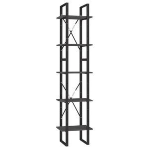 vidaXL Ormarić za knjige 5 razina sivi 40x30x175 cm masivna borovina
