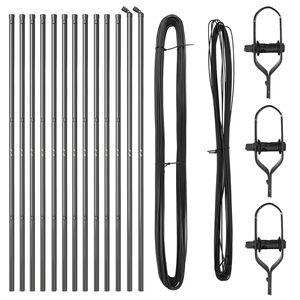 vidaXL Ograde 13 pcs Siva Ø32mm 210 cm Pocinčani čelik