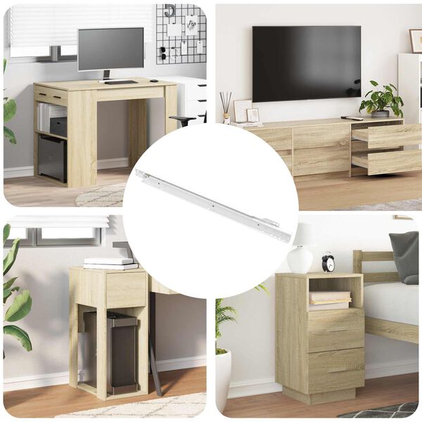 vidaXL Klizač za ladice 49 pcs Bijelo Čelik