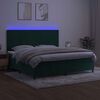 vidaXL Krevet box spring s madracem LED tamnozeleni 200x200 cm bar&scaron;un