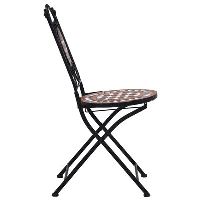 vidaXL Bistro stolice s mozaikom 2 kom smeđe keramičke