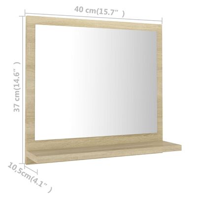 vidaXL Kupaonsko ogledalo boja hrasta 40x10,5x37 cm konstruirano drvo