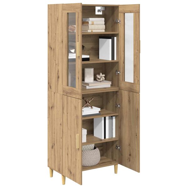 vidaXL Highboard Umjetnički hrast 69,5 x 34 x 180 cm