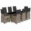 vidaXL 9-dijelni vrtni bistro set od poliratana s jastucima sivi