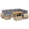 vidaXL 8-dijelni set vrtnih sofa od poliratana s jastucima bež
