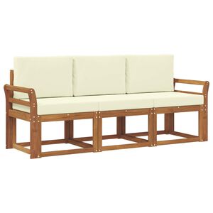vidaXL Set vanjskih sofa s jastukom 3 pcs Prirodna i krem