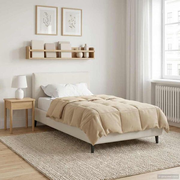 vidaXL Puni pokrivač za cijelu godinu Krema 135 x 200 cm Mikrovlakna