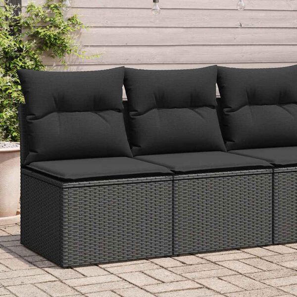 vidaXL 2-dijelni set vrtnih sofa s jastucima crni od poliratana bagrem