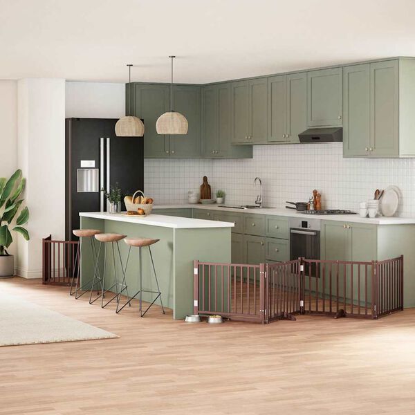 vidaXL Vrata za pse s vrata&scaron;cima 10 panela sklopiva 800 cm drvo topole