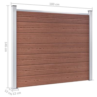 vidaXL Panel za ogradu WPC 180 x 146 cm smeđi