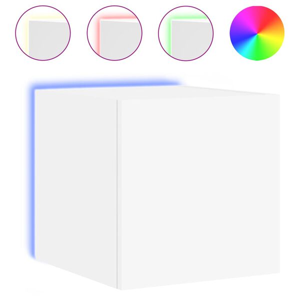 vidaXL Zidni TV ormarić s LED svjetlima bijeli 30,5 x 35 x 30 cm