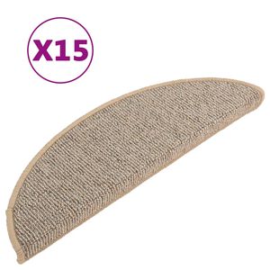 vidaXL Prostirke za stepenice 15 kom 56x17x3 cm smeđe poluokrugle