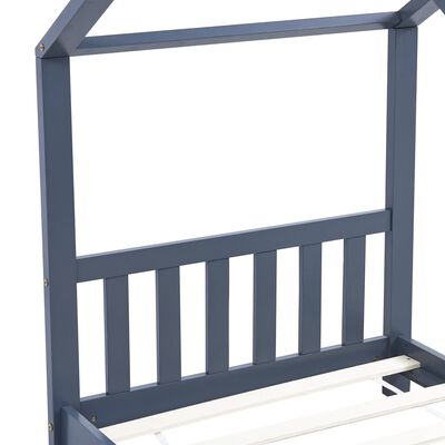 vidaXL Okvir za dječji krevet od masivne borovine sivi 80 x 160 cm