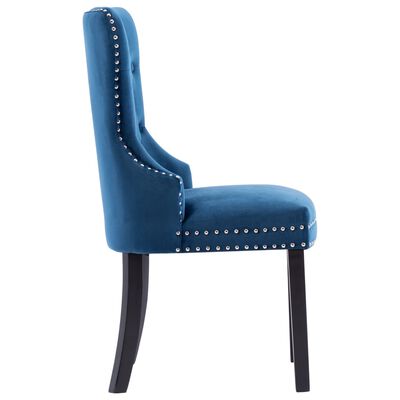 vidaXL Blagovaonske stolice 2 kom plave baršunaste