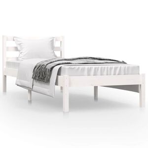 vidaXL Okvir za krevet od borovine 75x190 cm bijeli jednokrevetni