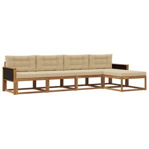 vidaXL Set vanjskih sofa 5 kom. Prirodna i bež