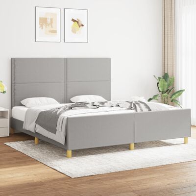 vidaXL Okvir za krevet s uzglavljem svjetlosivi 180x200 cm od tkanine