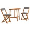 vidaXL Bistro set 3 pcs Smeđa Masivno bagremovo drvo