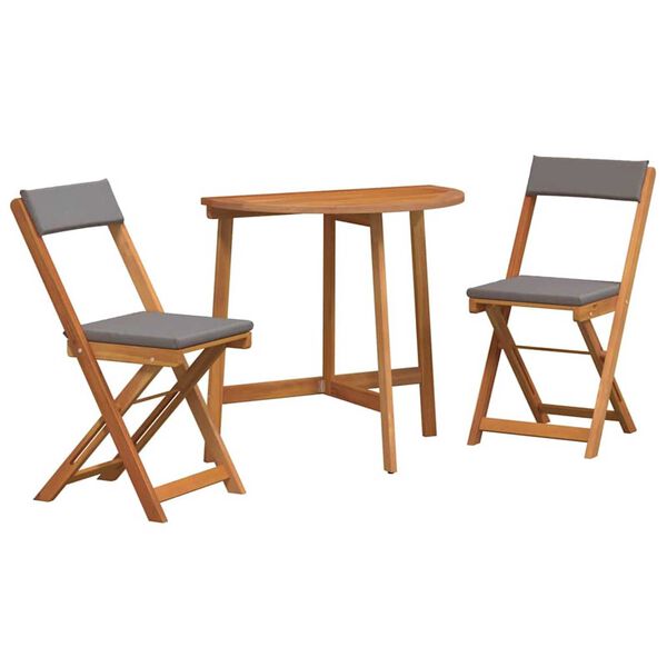 vidaXL Bistro set 3 pcs Smeđa Masivno bagremovo drvo