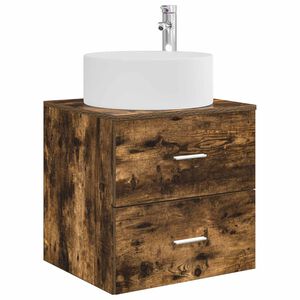 vidaXL Umivaonik s policom Dimljeni hrast 49,5 x 44,5 x 65,5 cm