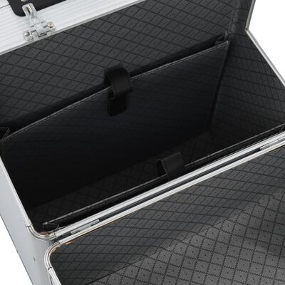 vidaXL Pilotski kovčeg s kotačima 39 x 47 x 25 cm srebrni aluminijski