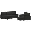 vidaXL 3-dijelni set sofa s jastucima crni od tkanine