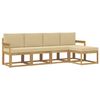 vidaXL Set vanjskih sofa s jastukom 5 pcs Bijela i bež