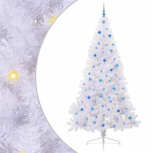 vidaXL Umjetno božićno drvce Bijela 240 cm PVC i čelik