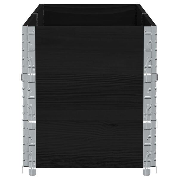 vidaXL Vrtna sadilica crna 150x50 cm od masivne borovine