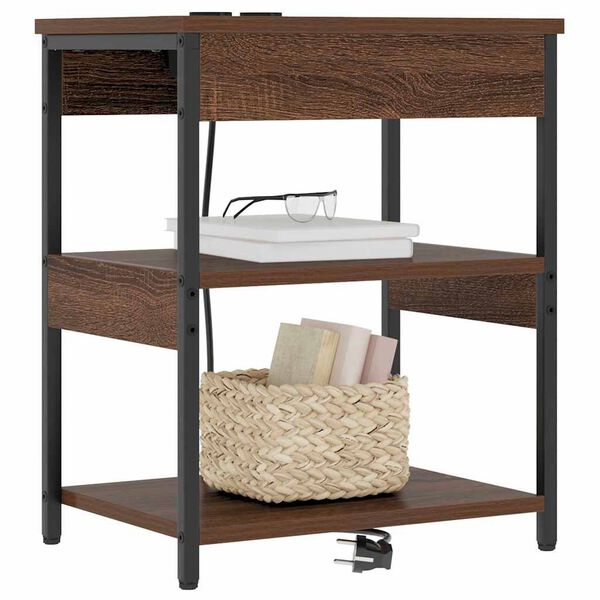 vidaXL Noćni ormar 2 pcs Smeđi hrast 41 x 31 x 51 cm Konstruirano drvo