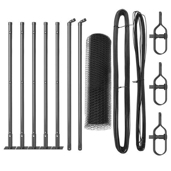 vidaXL Stup za ogradu Siva 10 x 0,5 m (mreža 13 mm) Čelik i PVC