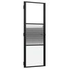 vidaXL Staklena vrata Prugasti Crna 76 x 3,5 x 201,5 cm Aluminij