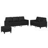 vidaXL 3-dijelni set sofa s jastucima crni od umjetne kože