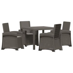 vidaXL Vrtni set za objed 5 kom. Svjetlosiva PP
