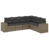 vidaXL 6-dijelni set vrtnih sofa od poliratana s jastucima sivi